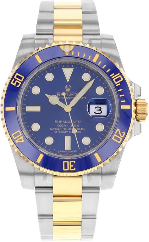 rolex submariner oro e acciaio blu|rolex submersible ceramica.